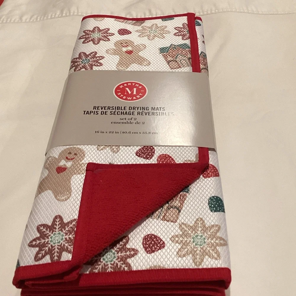 Martha Stewart Gingerbread Reversible Drying Mats - set of 2